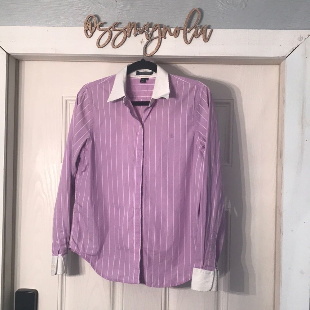 Ralph Lauren Lavender & White Button Down🇺🇸